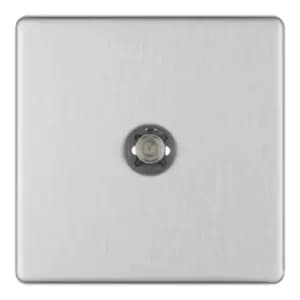 British General Nexus 1 Gang Satellite Socket Brushed Steel FBS64