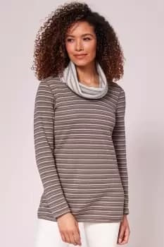 Reversible Long Sleeve Cowl Neck Jersey Top