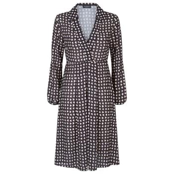 James Lakeland V-neck Geo Print Dress - Black/Beige