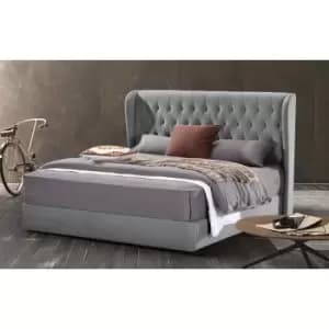 Mariappa Bed King Plush Velvet Grey