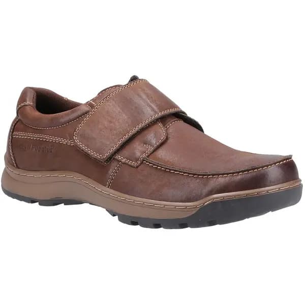 Hush Puppies Mens Casper Slip On Velcro Shoes - Brown - UK 10 Brown male ES3000BRO10