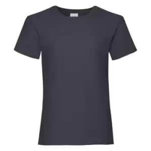 Fruit Of The Loom Girls Childrens Valueweight Short Sleeve T-Shirt (3-4) (Deep Navy)