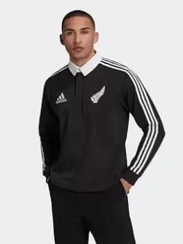 adidas All Blacks Rugby Heritage Polo Shirt - Black/White Size M Men