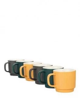 Set Of 6 Sanctuary Textured Mugs