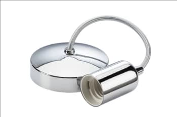 KnightsBridge 6" E27 Contemporary Pendant Set - Polished Chrome