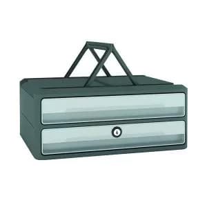 CEP MoovUp 2 Drawer Module Polystyrene with Key Lock and Handles Grey