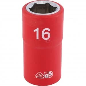 Draper 1/2" Drive VDE Fully Insulated Hexagon Socket Metric 1/2" 16mm