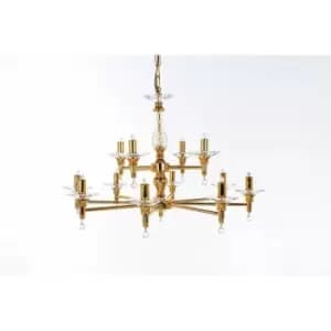 Impex San Marino 12 Light Gold 12 Arm Chandelier