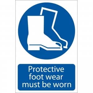 Draper Protective Footwear Must Be Worn Sign 200mm 300mm Standard