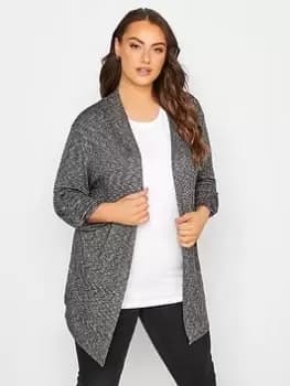 Yours Textured Cardigan - Black, Size 18, Women