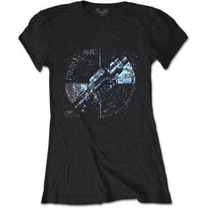 Pink Floyd - Machine Greeting Blue Womens X-Large T-Shirt - Black