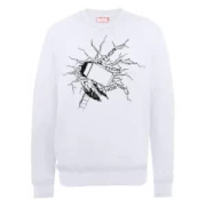 Marvel Avengers Assemble Thor Lightning Sweatshirt - White - L