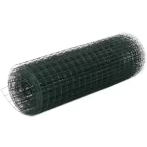 Vidaxl - Chicken Wire Fence Steel with pvc Coating 10x0.5 m Green Green