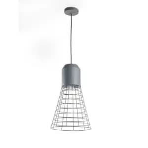 Jerry Wire Frame Pendant Ceiling Light, Urban Grey