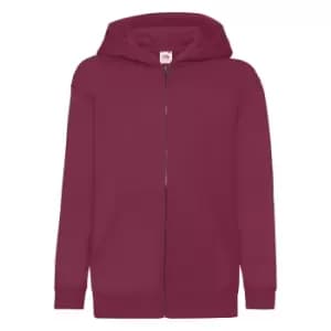 Fruit Of The Loom Childrens/Kids Unisex Hooded Sweatshirt Jacket (12-13) (Burgundy)