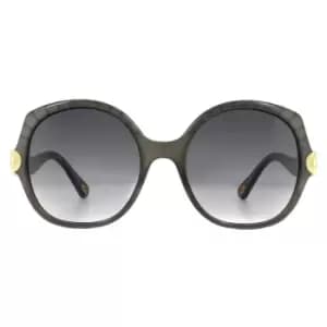 Round Dark Grey Grey Gradient Sunglasses