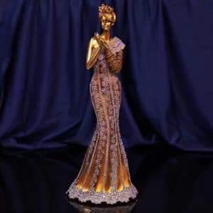 Raffles Collection Lady Figurine Bronze & Lilac Finish 34cm