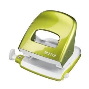 Leitz Durable Medium-Duty Metal Hole Punch Metallic Green 30 Sheets of 80gsm Paper