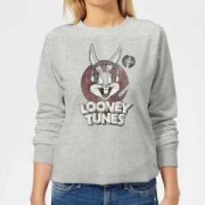Looney Tunes Bugs Bunny Circle Logo Womens Sweatshirt - Grey - L