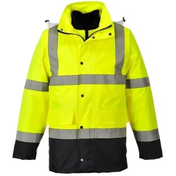 Portwest - S471YNRL - sz L Hi-Vis 4-in-1 Contrast Traffic Jacket - Yellow/Navy