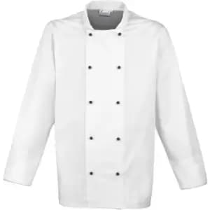 Premier Unisex Cuisine Long Sleeve Chefs Jacket (Pack of 2) (3XL) (White) - White