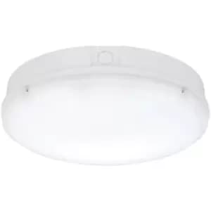 Gloss White IP65 Bulkhead Light - 18W CCT SMD LED Module - Microwave Sensor