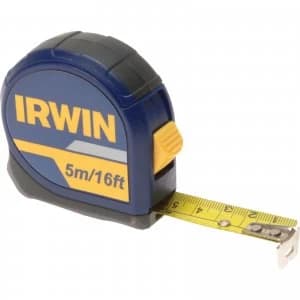 Irwin Pocket Tape Measure Imperial & Metric 16ft / 5m 19mm