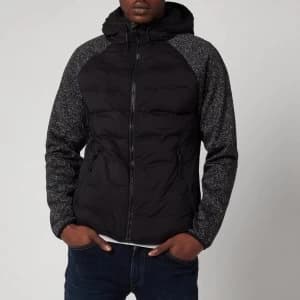 Superdry Mens Sonic Hybrid Zip Through Sweatshirt - Sonic Black Grit - M