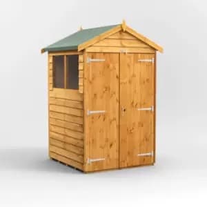 4X4 Power Overlap Apex Double Door Shed