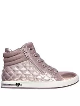 Skechers Shoutouts Quilted Squad High Top, Metal, Size 12 Younger