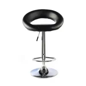 Heartlands Furniture Murry Adjustable Height Bar Stool Chrome and Black