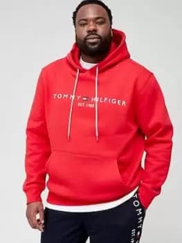Tommy Hilfiger Big & Tall Bt-Tommy Logo Overhead Hoodie - Red, Size 4XL, Men