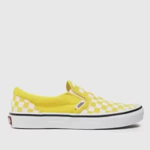 Vans White & Yellow Classic Slip-on Youth Trainers
