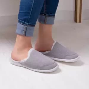 totes Isotoner IsoFlex Ladies Mule Slippers Grey