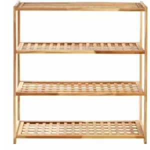 Natural Walnut 4 Tier Shoe Rack - Premier Housewares