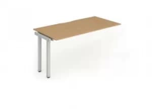 Single Ext Kit Silver Frame Bench Desk 1200 Oak