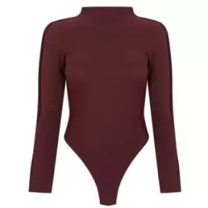I Saw It First Ottoman Rib Open Back Bodysuit - Brown