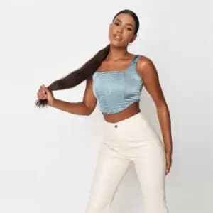 Missguided Satin Corset - Blue