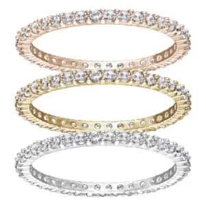 Ladies Swarovski Two-tone steel/gold plate Size O Vittorie Stack Ring 55