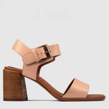 Clarks Womens Landra70 Strap Leather Heeled Sandals - Pale Pink - UK 4