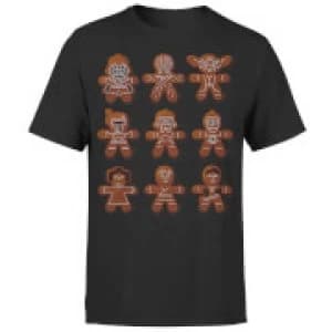 Star Wars Christmas Gingerbread Characters Black T-Shirt - L - Black