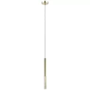 Zumaline Lighting - Zumaline One Integrated LED Pendant Ceiling Light, French Gold, Clear, 3000K, 450Lm