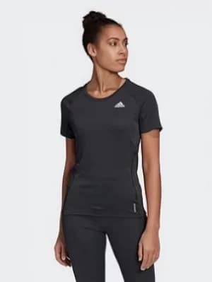 adidas Runner T-Shirt, Black, Size L, Women