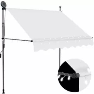 Manual Retractable Awning with LED 100cm Cream Vidaxl Cream