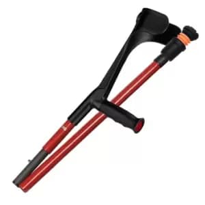 Carbon Fibre Folding Crutch Soft Grip - Red - Single