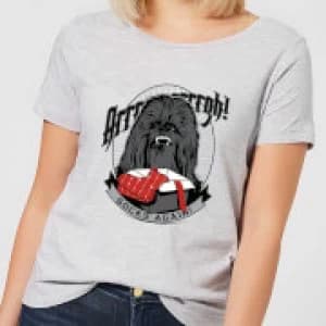 Star Wars Chewbacca Arrrrgh Socks Again Womens Christmas T-Shirt - Grey - 3XL