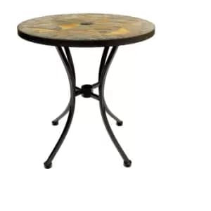Europa Tobarra Black Steel Natural Stone Table