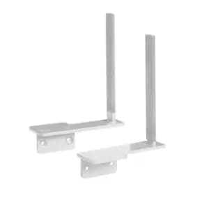Aluminium framed screen brackets (pair) to fit on desk return - white