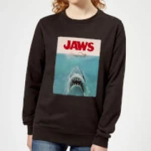 Jaws Classic Poster Womens Sweatshirt - Black