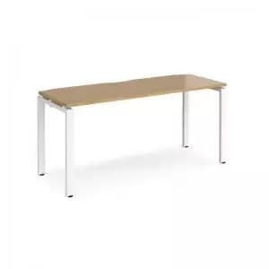 Adapt starter unit single 1600mm x 600mm - white frame and oak top
